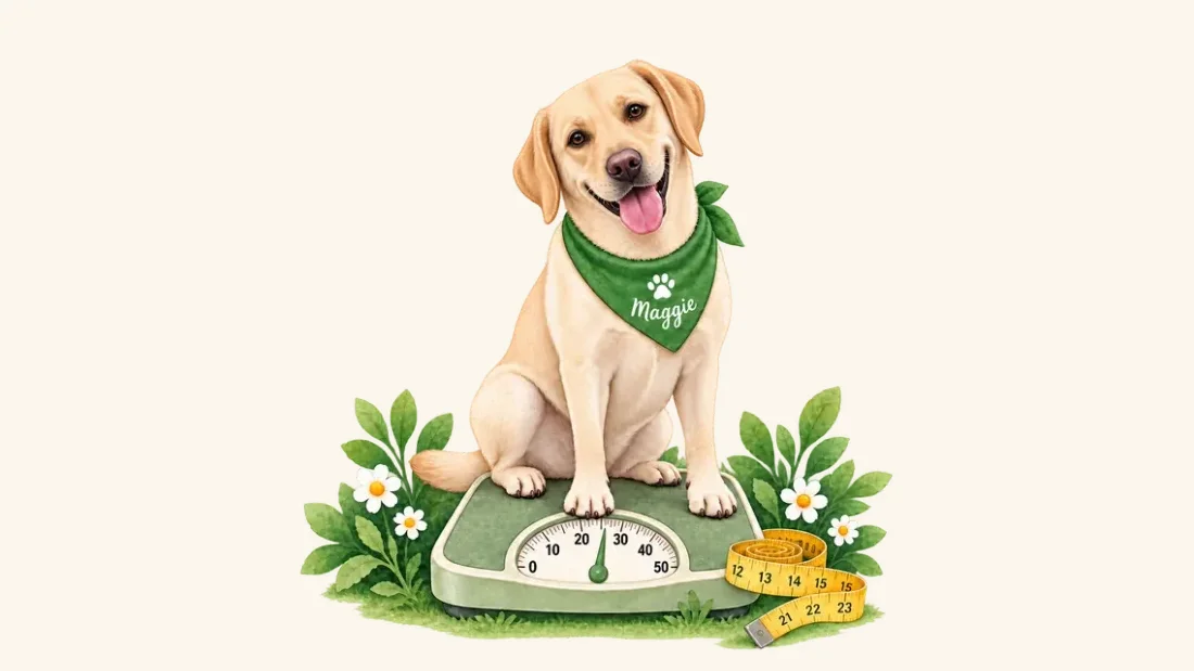 A weight plan for your dog, built from the scale and a body check